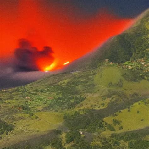 Vulcano Erupts Next To The Village Tilt Shift Stable Diffusion OpenArt