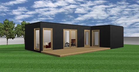 L Vorm Prefab Woning Compact Lodge Prefab Woningen Platte Dak