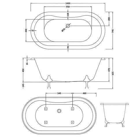 Hudson Reed Grosvenor Oval Bath Rl T Mm X Mm Acrylic