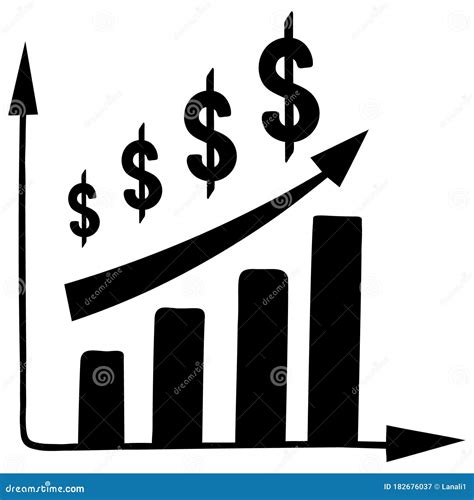 Dollar Growth Graph Silhouette Axis Of Coordinates US Dollar Symbol