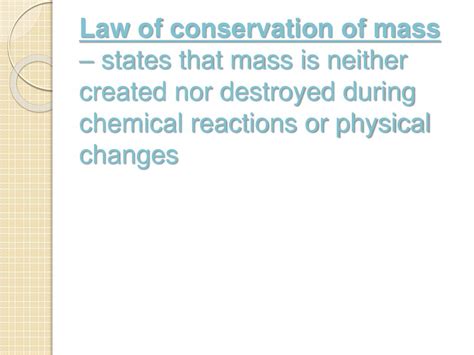 Ppt Law Of Conservation Of Mass Lcm Powerpoint Presentation Free Download Id 5769657