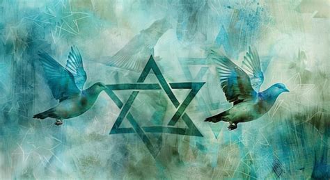 Premium Photo | Peace Doves and Star of David Art for Passover