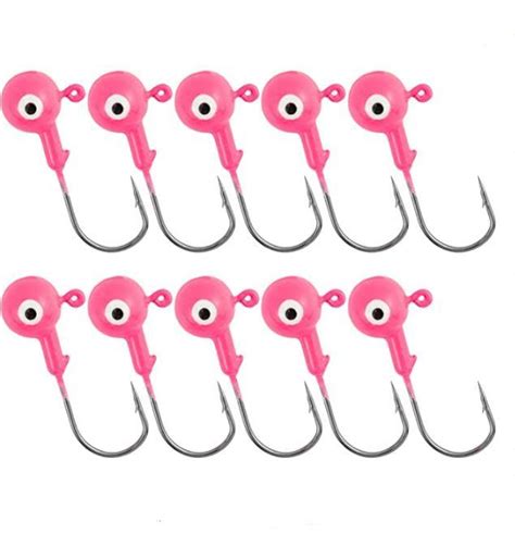 Round Fishing Jig Bass Ball Jigs D Eyes High Carbon Steel Jig Hooks