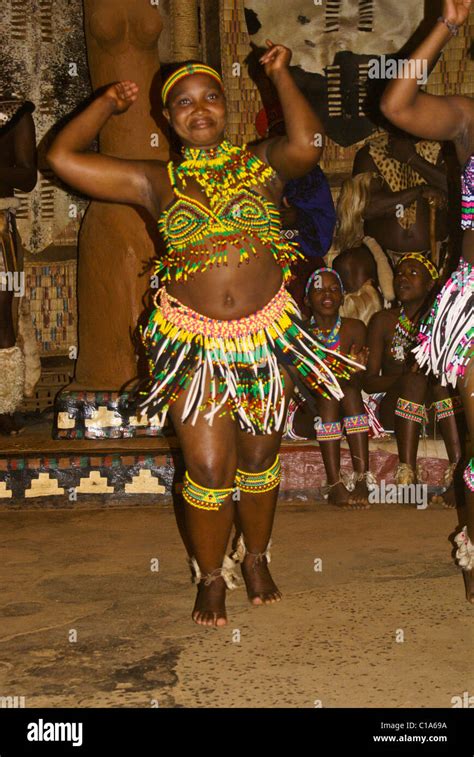 Zulu Girl Dancing Shakaland South Africa Stock Photo Royalty Free