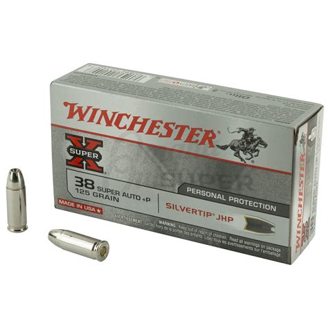 Winchester Super X Ammo 38 Super P 125 Gr Silvertip JHP 50 Round Box