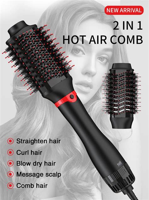 Smet Hot Air Blow Dryer Brush Professional 2 In 1 Straightener Comb Electric Dryer Hair Brush