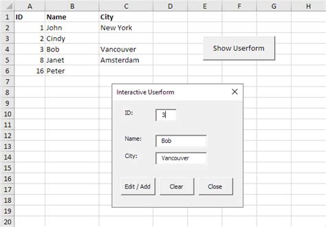 Excel Vba And Userform