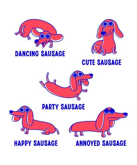 Funny Sausage Dog Moods Gift Pet Lover Digital Art by P A - Fine Art ...