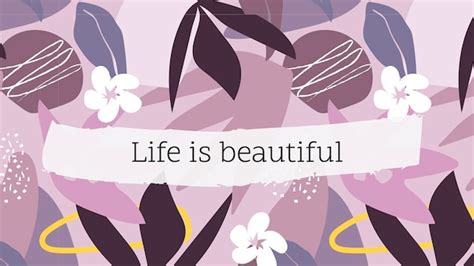 Free Vector Life Is Beautiful Banner Template Editable Inspirational