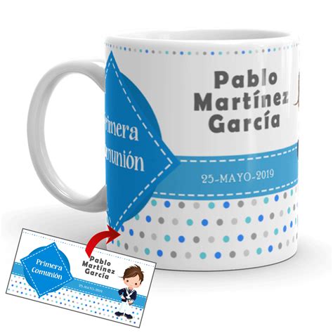 Taza Personalizada Con Foto Recuerdo De Mi Primera Comuni N