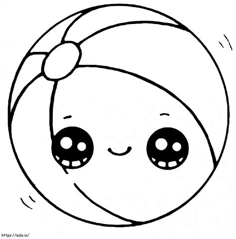 Cute Beach Ball Coloring Page