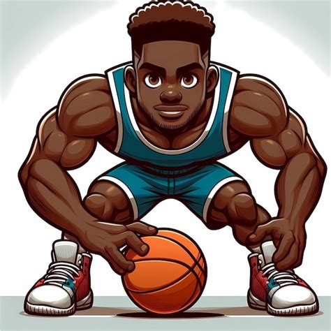 Jugador De Baloncesto Afroamericano De Cuerpo Completo Personaje De