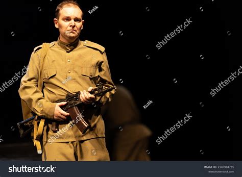 Male Actor Military Uniforms Russian Soviet Stock Photo 2143984785