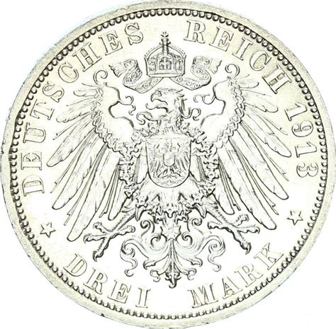 Preußen 3 Mark 1913 A Wilhelm II 1888 1918 Regierungsjubiläum