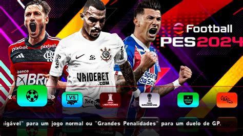 NOVO EFOOTBALL PES 2024 PPSSPP SUL AMERICANO ATUALIZADO NOVAS FACES