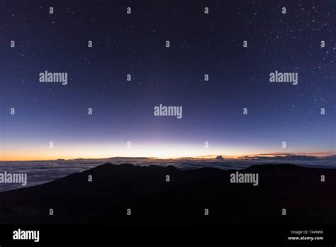 Milky Way Over Crater Of Haleakala Volcano Haleakala National Park