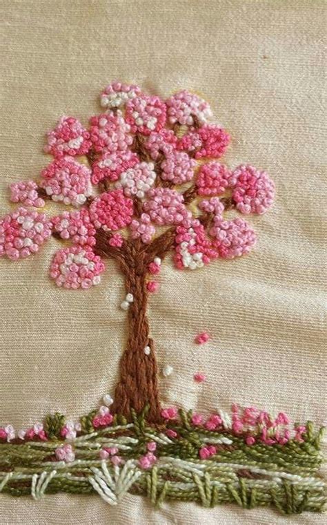 Pin By Donna Harris On Embroidery Trees Ribbon Embroidery Hand