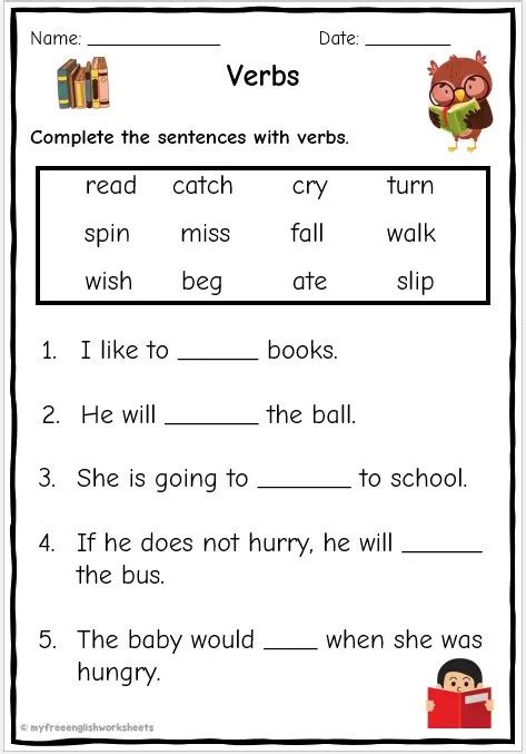 Grade 2 Verb Worksheets Free Printables English Worksheets Worksheets Library