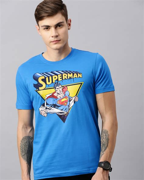 Buy Mens Blue And Yellow Superman Printed Rogue T Shirt For Men Blue Online At Bewakoof