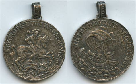 Religiöse Medaille Alte Sankt Georgsmedaille nd M3934 Drachentöter