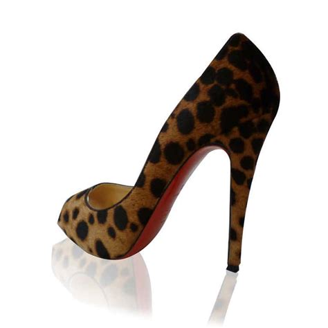 Christian Louboutin Leopard Print Calf Skin Open Toe Pump At 1stdibs