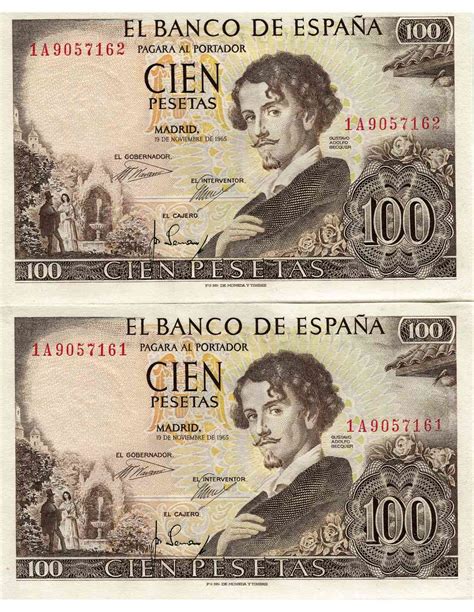 España 1965 Billetes Estado Español Nº 00494 PA SC UNC 100