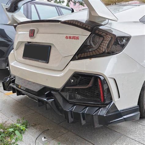 Honda Civic Fc Type R Rear Bumper Mugen Diffuser Carbon Fiber Auto