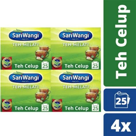 Jual Sariwangi Teh Celup Melati Isi 25 Kantong Teh Paket Isi 4 Pc Halal