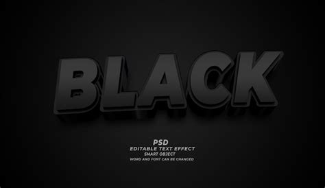 Modèle Photoshop D effet De Texte Psd Modifiable Noir PSD Premium