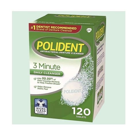 Polident 3 Minute Denture Cleaner Tablets 120 Count For Maintaining