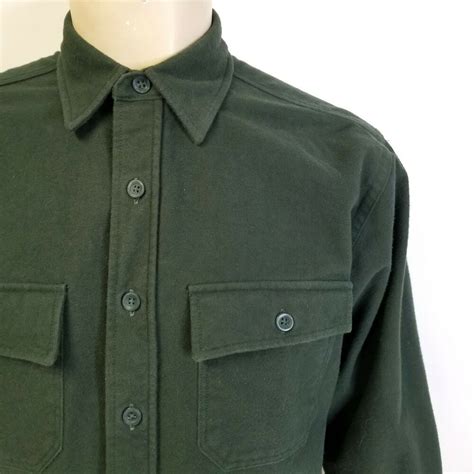 Ll Bean Chamois Cloth Shirt Dark Forest Green Mens M Regular Llbean