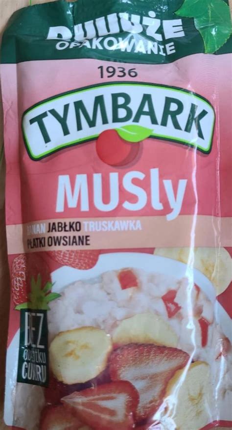 Tymbark Musly banan jabłko truskawka kalorie kJ i wartości odżywcze