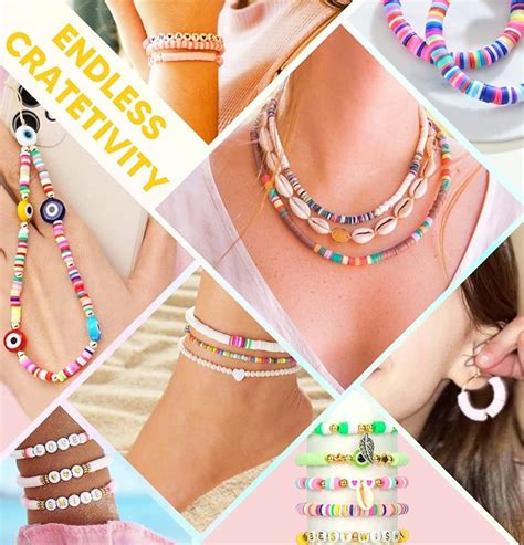 Dowsabel Clay Beads Bracelet Making Kit For Beginner Pcs Preppy