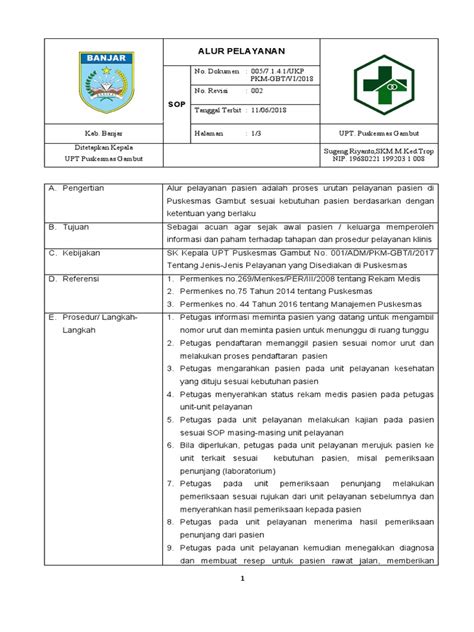 Sop Alur Pelayanan Ugd Pdf