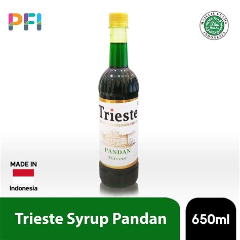 Jual Syrup Trieste Pandan Flavour 650ml Sirup Pandan Indonesia Shopee