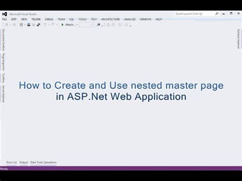 Nested Master Page In ASP NET YouTube