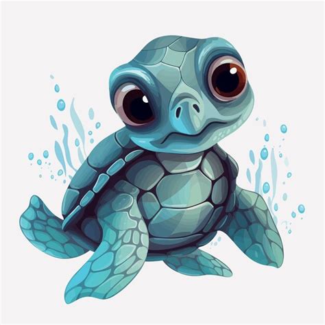 Premium Vector Watercolor Painted Sea Turtle On White Background