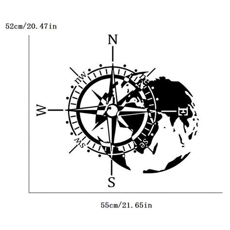 Earth Compass Graphics Decal Car Hood Body Side Door Vinyls Sticker