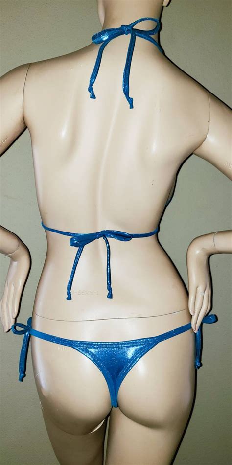 Thong Bikini Set Extreme Micro Bikini Thong Swimwear Etsy