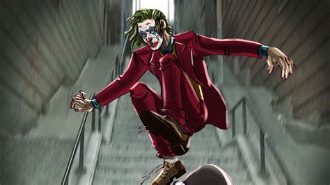 Joker Joaquin Phoenix Jumping On Stairs HD Joker Wallpapers | HD Wallpapers | ID #44142