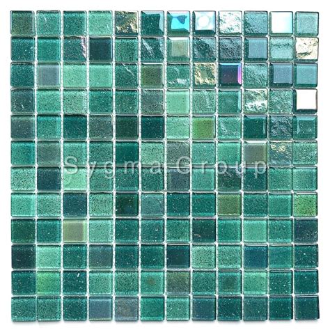 Green Glass Mosaic Tile For Bathroom And Kitchen Walls Habay Vert