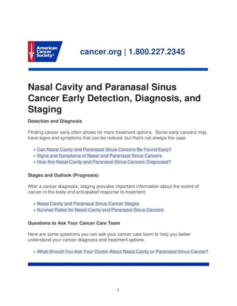 Pdf Nasal Cavity And Paranasal Sinus Cancer Early Detection · Ear