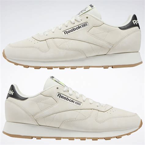 Classic Leather Shoes In Alabaster Soft Ecru Core Black Reebok Official Uk