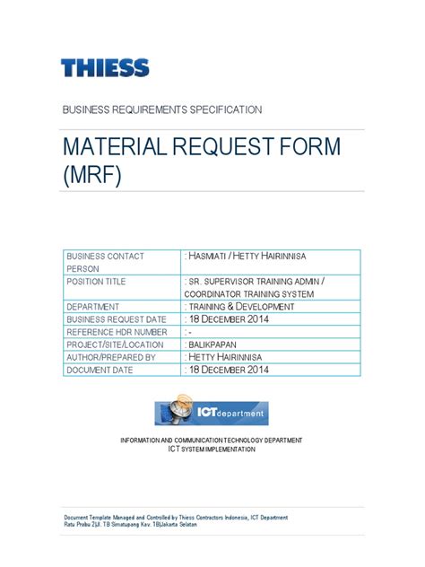 Brs Material Request Form Online System Pdf Business Process