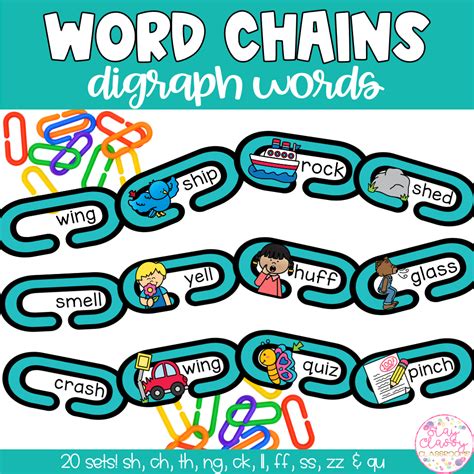 Consonant Digraph Word Chains Phonics Activity Stay Classy Classrooms