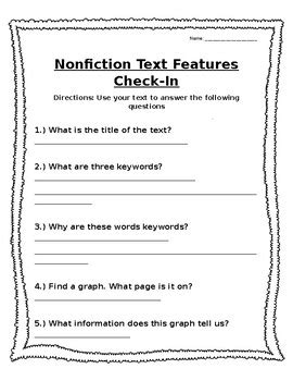 Results For Text Features Worksheets Tpt