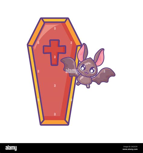 Wood Coffin With Christian Cross On White Background Vector