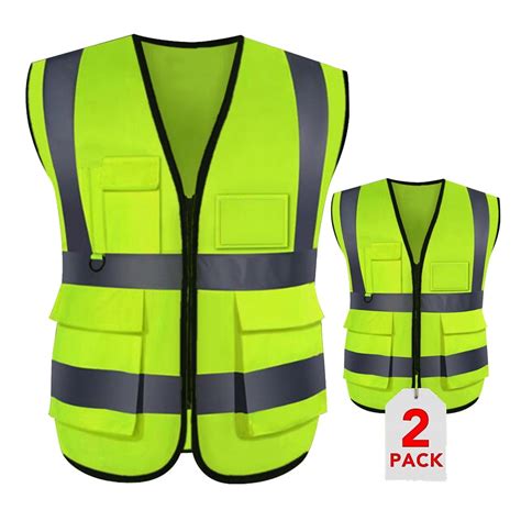 Toptie 2 Pack White Safety Vest Incident Command Vest With 5 Pockets