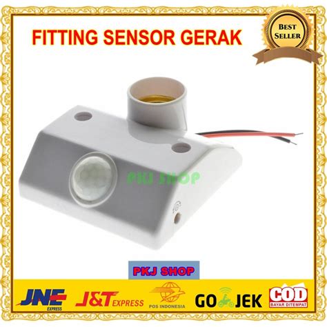 Jual Fitting Lampu Sensor Gerak E27 Pir Motion IR Infrared Kotak