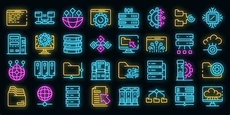 Premium Vector | Data center icons set. Outline set of data center ...